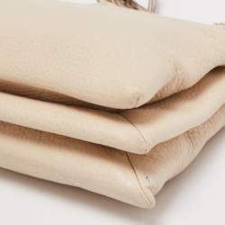 Pre Owned Lanvin Cream Leather Tassel Chain Shoulder Bag