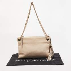 Pre Owned Lanvin Cream Leather Tassel Chain Shoulder Bag