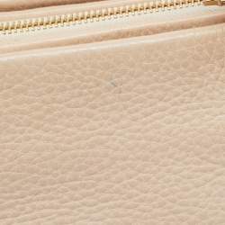 Pre Owned Lanvin Cream Leather Tassel Chain Shoulder Bag