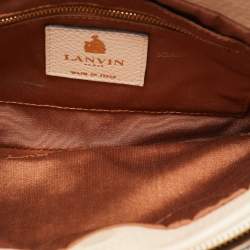 Pre Owned Lanvin Cream Leather Tassel Chain Shoulder Bag