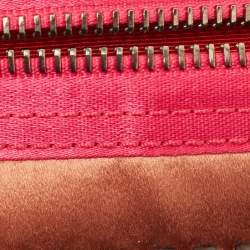 Pre Owned Lanvin Brown/Pink Satin Crystal Embellished Chain Clutch