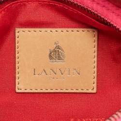 Pre Owned Lanvin Brown/Pink Satin Crystal Embellished Chain Clutch