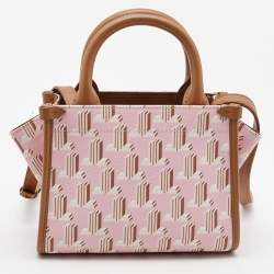 Lanvin Pink/Brown Printed Coated Canvas and Leather In&Out Tote