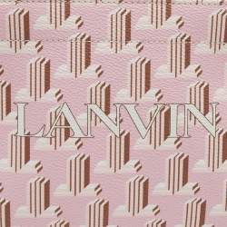 Lanvin Pink/Brown Printed Coated Canvas and Leather In&Out Tote