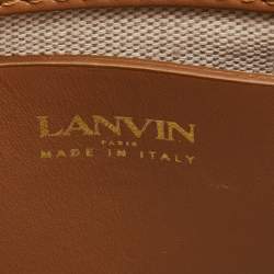 Lanvin Pink/Brown Printed Coated Canvas and Leather In&Out Tote