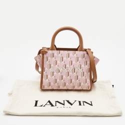 Lanvin Pink/Brown Printed Coated Canvas and Leather In&Out Tote