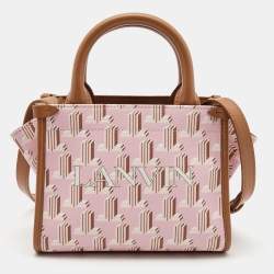 Lanvin Pink/Brown Printed Coated Canvas and Leather In&Out Tote