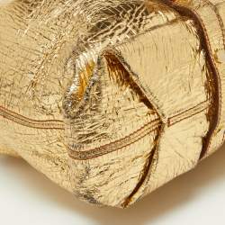 Pre Owned Lanvin Gold Laminated Leather Shopper Tote