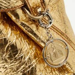 Pre Owned Lanvin Gold Laminated Leather Shopper Tote