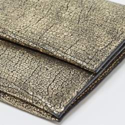 Pre Owned Lanvin Gold Leather Flap Chain Clutch