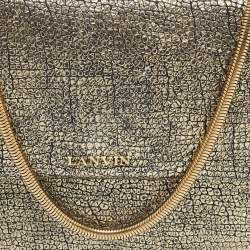Pre Owned Lanvin Gold Leather Flap Chain Clutch
