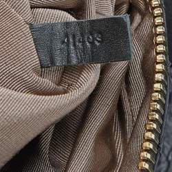 Pre Owned Lanvin Black/Gold Quilted Leather and Python Embossed Leather Flap Crossbody Bag