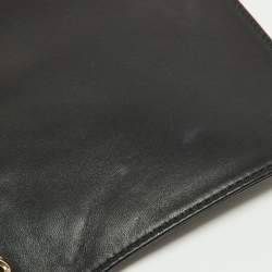 Pre Owned Lanvin Black Leather Flap Shoulder Bag