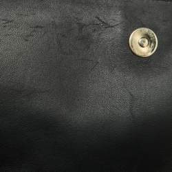 Pre Owned Lanvin Black Leather Flap Shoulder Bag