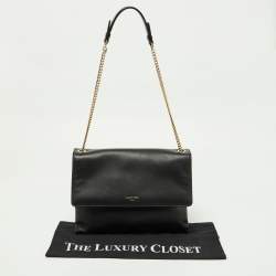 Pre Owned Lanvin Black Leather Flap Shoulder Bag