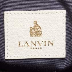 Pre Owned Lanvin Tri Color Leather and Lizard Embossed Leather Tote 
