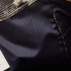 Pre Owned Lanvin Tri Color Leather and Lizard Embossed Leather Tote 