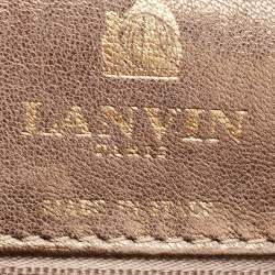 Pre Owned Lanvin Bronze Quilted Leather Happy Flap Shoulder Bag