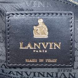 Pre Owned Lanvin Rust/Red Leather/Satin and Patent Leather Amalia Cabas Tote