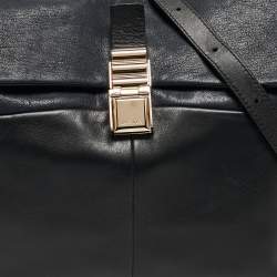 Pre Owned Lanvin Black/Navy Blue Leather For Me Double Top Handle Bag