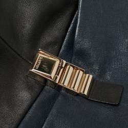 Pre Owned Lanvin Black/Navy Blue Leather For Me Double Top Handle Bag