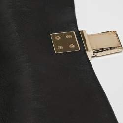 Pre Owned Lanvin Black/Navy Blue Leather For Me Double Top Handle Bag