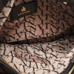 Pre Owned Lanvin Black/Navy Blue Leather For Me Double Top Handle Bag