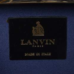 Lanvin Beige/Gold Printed Leather Chain Clutch