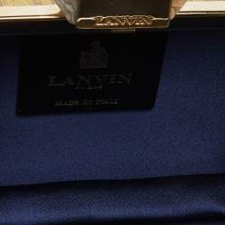 Lanvin Beige/Gold Printed Leather Chain Clutch
