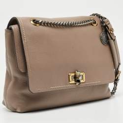 Pre Owned Lanvin Beige Leather Happy Shoulder Bag