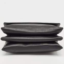 Pre Owned Lanvin Black Leather Flap Chain Shoulder Bag