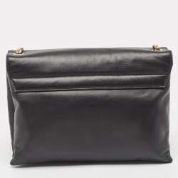 Pre Owned Lanvin Black Leather Flap Chain Shoulder Bag