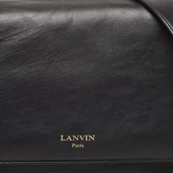 Pre Owned Lanvin Black Leather Flap Chain Shoulder Bag