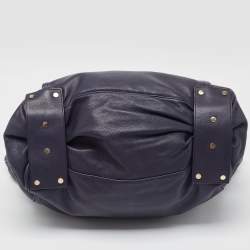 Lanvin Navy Blue Leather Magnetic Frame Tote