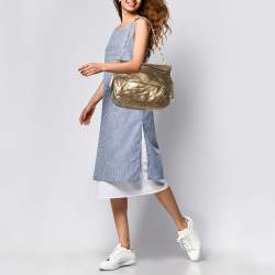 Pre Owned Lanvin Metallic Gold Leather Chain Hobo