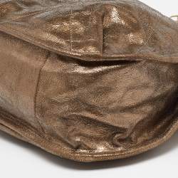 Pre Owned Lanvin Metallic Gold Leather Chain Hobo