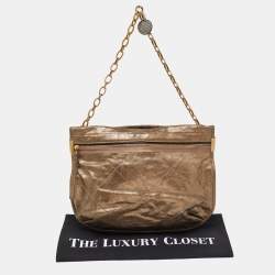 Pre Owned Lanvin Metallic Gold Leather Chain Hobo