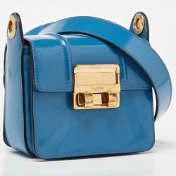 Lanvin Blue Patent Leather Jiji Shoulder Bag