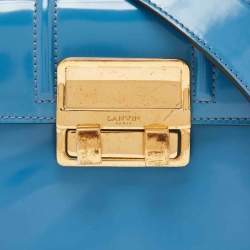 Lanvin Blue Patent Leather Jiji Shoulder Bag