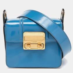 Lanvin Blue Patent Leather Jiji Shoulder Bag