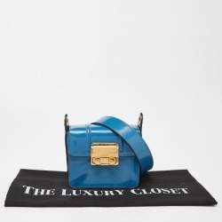 Lanvin Blue Patent Leather Jiji Shoulder Bag