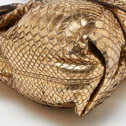 Lanvin Gold Laminated Python Kentucky Tote