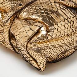 Lanvin Gold Laminated Python Kentucky Tote