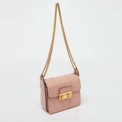 Pre Owned Lanvin Pink Leather Flap Crossbody Bag
