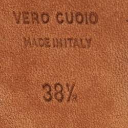 Pre Owned Lanvin Gold Leather Slingback Sandals Size 38.5