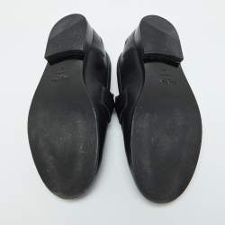 Pre Owned Lanvin Black Leather Slip on Loafers Size 41
