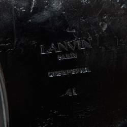 Pre Owned Lanvin Black Leather Slip on Loafers Size 41