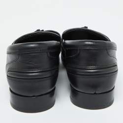 Pre Owned Lanvin Black Leather Slip on Loafers Size 41