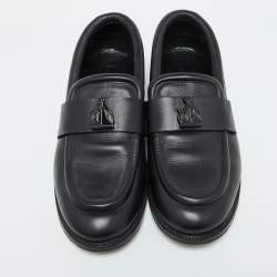 Pre Owned Lanvin Black Leather Slip on Loafers Size 41