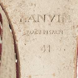 Pre Owned Lanvin Multicolor Suede Studded Wedge Ankle Strap Sandals Size 41
